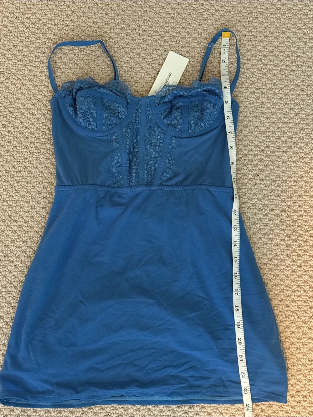 Urban Outfitters Size Extra Small XS Women's Blue Lace-Trim Slip Dress NWT NEW